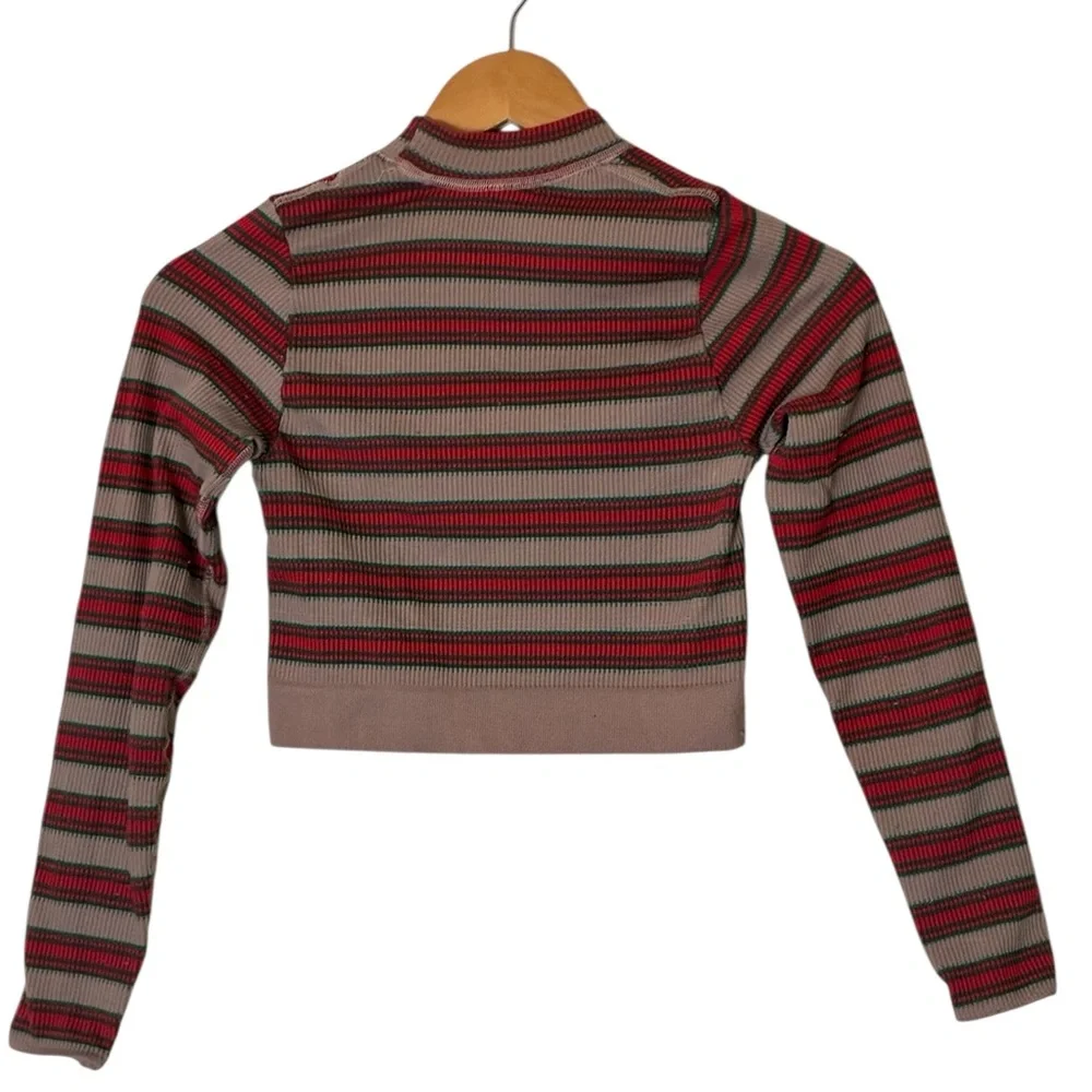 Urban Outfitters | Out From Under striped long sleeve stretchy fitted crop top